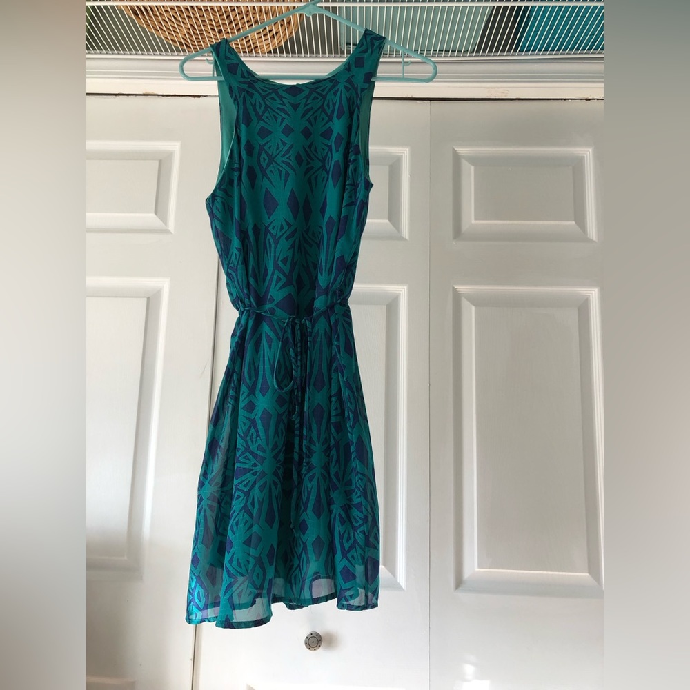 Prevett Teal & Blue Croc Embossed Dress- size M